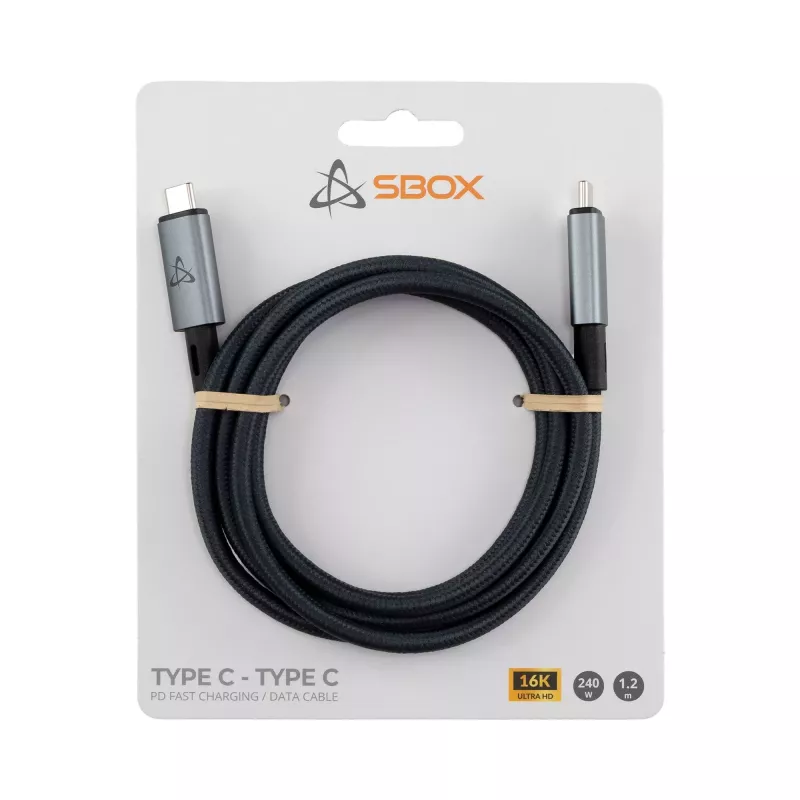 SBOX USB-C auf USB-C Kabel 1,2m 240W 80 Gbit/s 16K/60Hz