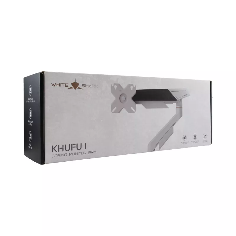 White Shark KHUFU-I GMS-3210 Single Monitor Desktop Mount für 17 inch-32 inch Bildschirme, Schwarz