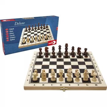 SIMBA-DICKIE Deluxe Wooden Chess Set - Folding Chess Cassette with Weighted Staunton Pieces