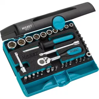 HAZET 853-1 Steckschlüsselsatz 1/4 Zoll Antrieb 36-teilig metrisch/zöllig