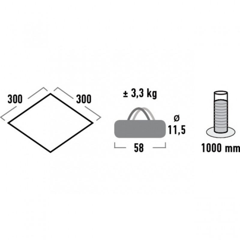High Peak Tarp 1 (Grau, 3m x 3m)