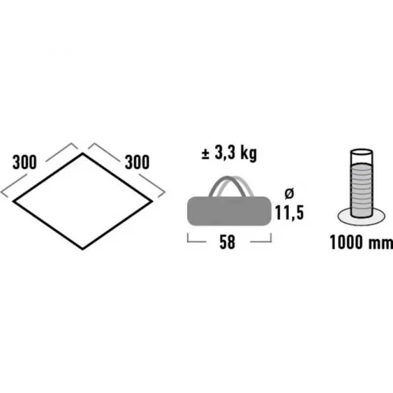 High Peak Tarp 1 (Grau, 3m x 3m)