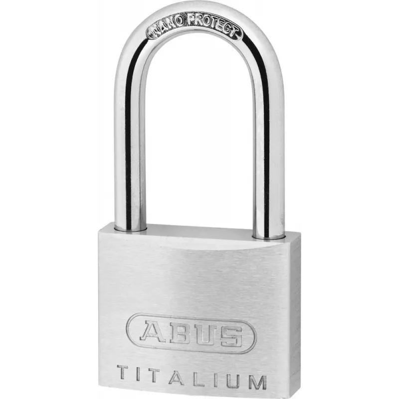 ABUS 64TI/40HB40 KD Titalium Vorhängeschloss, gleichschließend, hoher Bügel, Sicherheitsstufe 5
