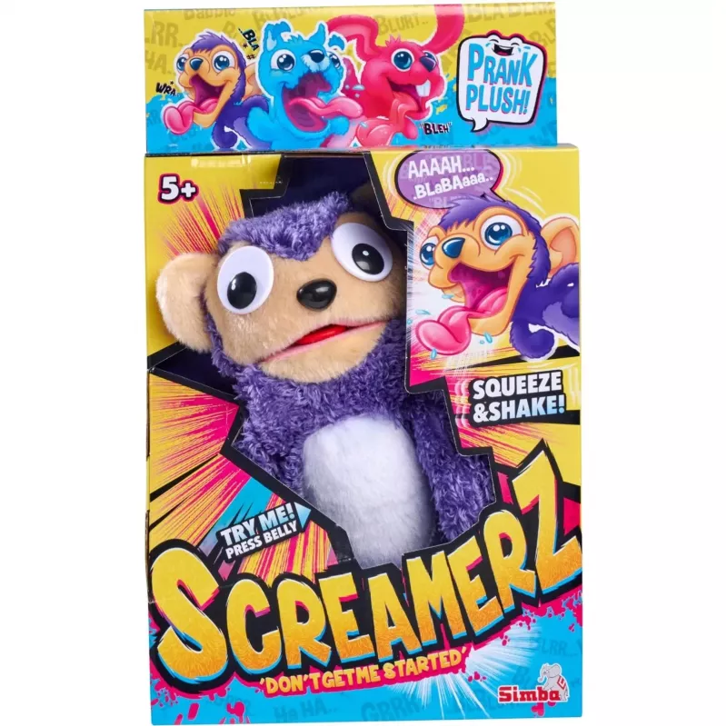 SIMBA ScreamerZ Affen-Kuscheltier mit Quietscher, Braun, 20 cm