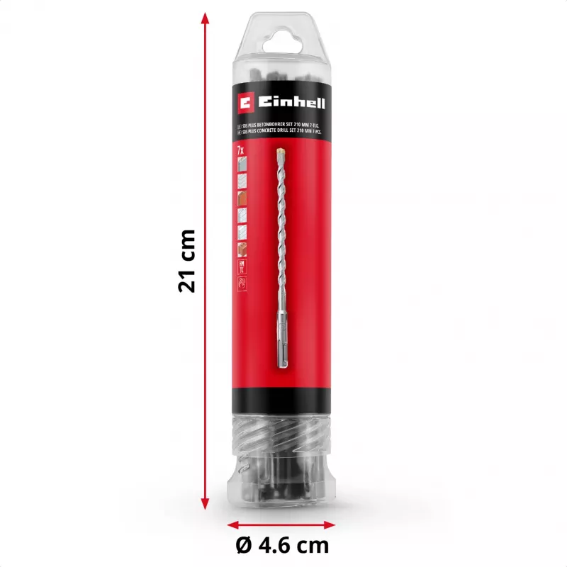 EINHELL-KWB SDS-plus Hammerbohrer-Set, Ø 6-14 mm (7-teilig, 210 mm)