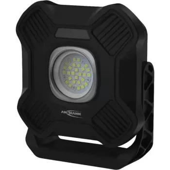 ANSMANN WL2000R Wiederaufladbare LED-Arbeitsleuchte, Schwarz, 20W, 2000lm, mit Magnet, Aufhängehaken, Stativ - 1 Stück (1600-0755)