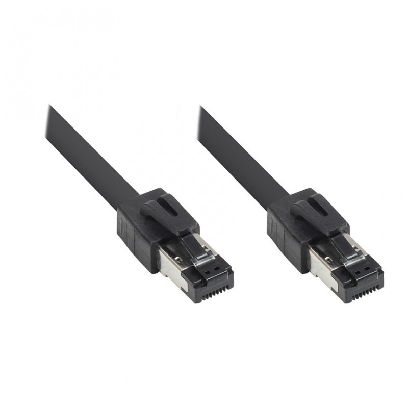 GoodConnections RNS® Cat.8.1 S/FTP Patchkabel, 0,5m, Schwarz, LSZH, 40 Gbit/s, 2000 MHz