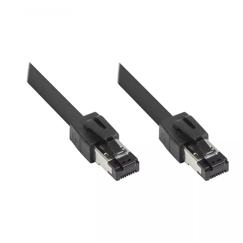 GoodConnections RNS® Cat.8.1 S/FTP Patchkabel, 0,5m, Schwarz, LSZH, 40 Gbit/s, 2000 MHz