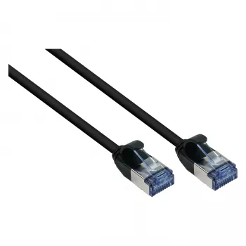 Good Connections RNS® SlimLine Patchkabel Cat.6A U/FTP PiMF LSZH 500MHz Kupfer Schwarz 0,5m