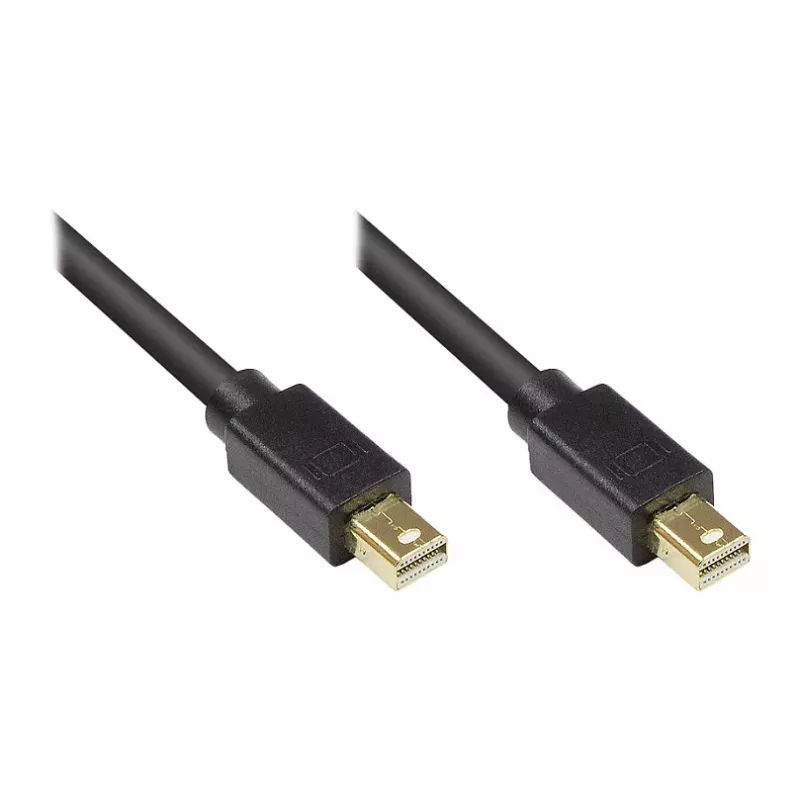 GoodConnections Mini DisplayPort 1.2 Kabel, Stecker auf Stecker, vergoldet, schwarz, 1 m