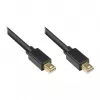 GoodConnections Mini DisplayPort 1.1 Kabel, Stecker auf Stecker, vergoldet, Schwarz, 5 m