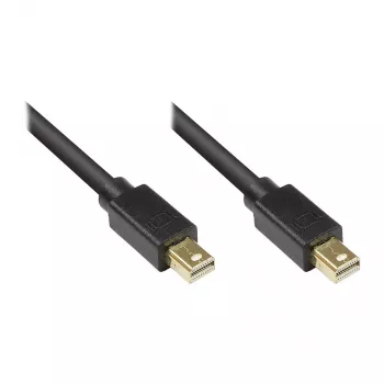 GoodConnections Mini DisplayPort 1.1 Kabel, Stecker auf Stecker, vergoldet, Schwarz, 5 m
