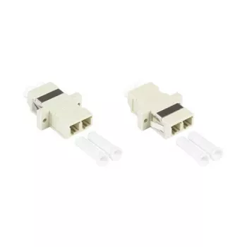 GoodConnections LC/UPC zu LC/UPC Duplex Glasfaseradapter, OM2 Multimode, Keramikhülse, Kunststoffgehäuse mit Flansch, Grau (LW-K202)