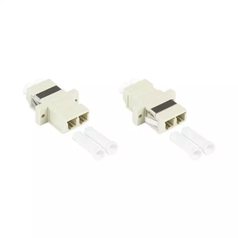 GoodConnections LC/UPC zu LC/UPC Duplex Glasfaseradapter, OM2 Multimode, Keramikhülse, Kunststoffgehäuse mit Flansch, Grau (LW-K202)