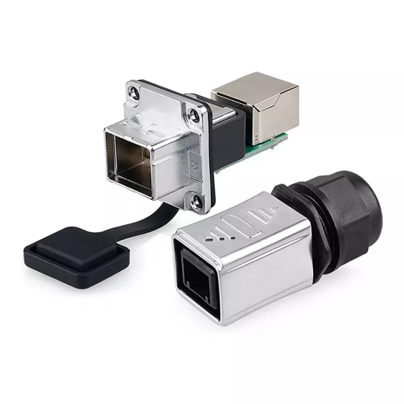 GoodConnections Industrial Connector S6 - Unpopulated Plug, RJ45 Cutout, Metal, Good Connections®