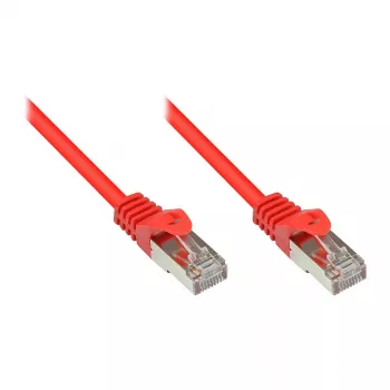 GoodConnections Alcasa Cat5e RJ-45 Patchkabel, 0,15 m, Rot, vergoldete Kontakte