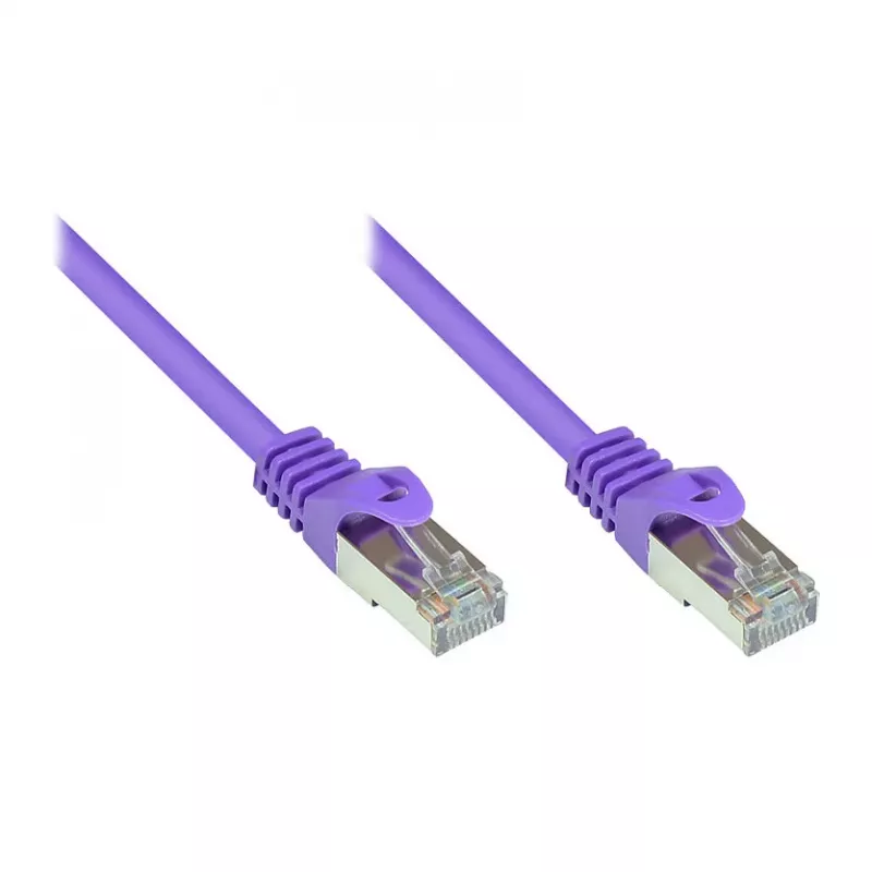 GoodConnections Alcasa RJ45 Patchkabel, Cat5e, UTP, 0,15 m, vergoldet, Violett