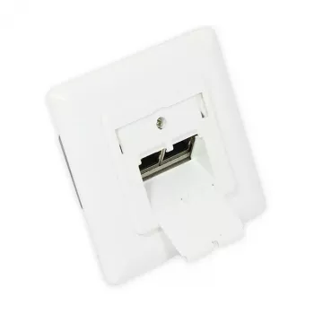 GoodConnections Cat. 6 Netzwerkdose, 2xRJ45, geschirmt, Unterputz, designkompatibel, vertikale Kabeleinführung, Signalweiß (RAL 9003), GC-N0024