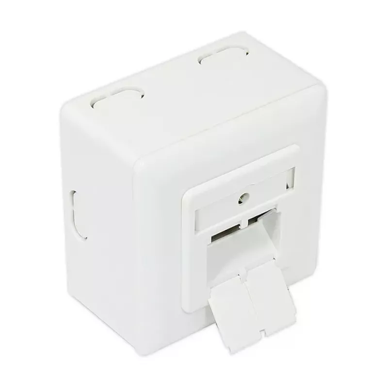 GoodConnections Cat.6 Netzwerkdose, 2xRJ45, geschirmt, Aufputz, vertikaler Kabeleingang, Signalweiß RAL9003 (GC-N0026)