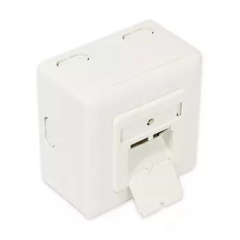 GoodConnections Cat.6 Netzwerk-Wandanschlussdose, 2xRJ45, geschirmt, Aufputz, Perlweiß RAL1013, GC-N0027
