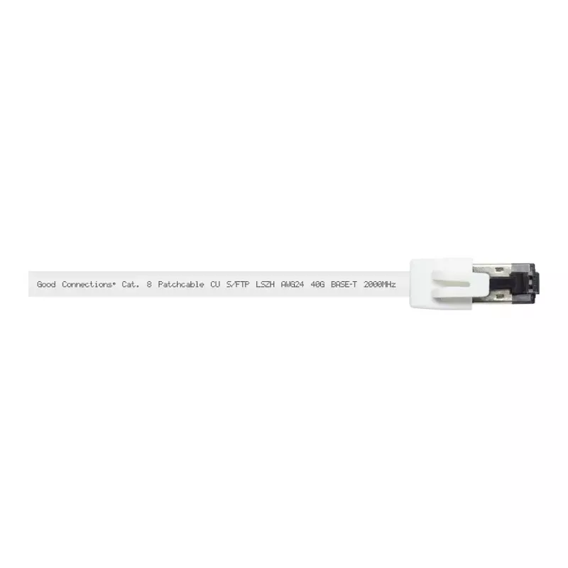 GoodConnections RNS® Cat.8.1 S/FTP Patchkabel, PiMF, LSZH, 2000MHz, 40Gbit/s, Weiß, 0,5m