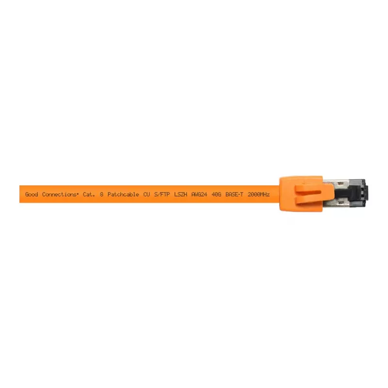 GoodConnections RNS® Cat.8.1 S/FTP Patchkabel, LSZH, 2000MHz, 40Gbit/s, Orange, 1m