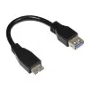 GoodConnections USB 3.0 OTG Adapterkabel, Micro USB B Stecker auf USB-A Buchse, Schwarz, 0,1 m