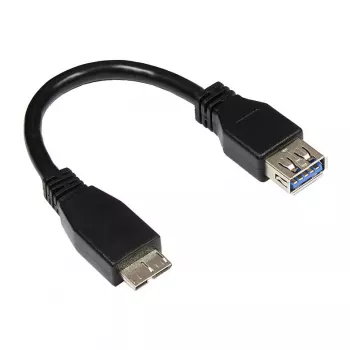 GoodConnections USB 3.0 OTG Adapterkabel, Micro USB B Stecker auf USB-A Buchse, Schwarz, 0,1 m