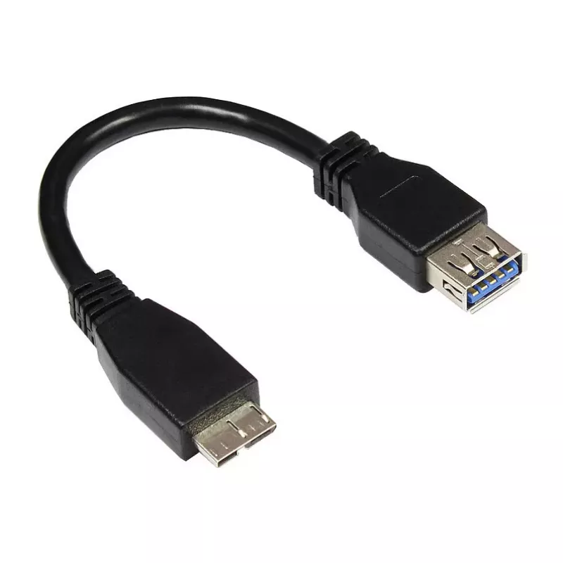 GoodConnections USB 3.0 OTG Adapterkabel, Micro USB B Stecker auf USB-A Buchse, Schwarz, 0,1 m