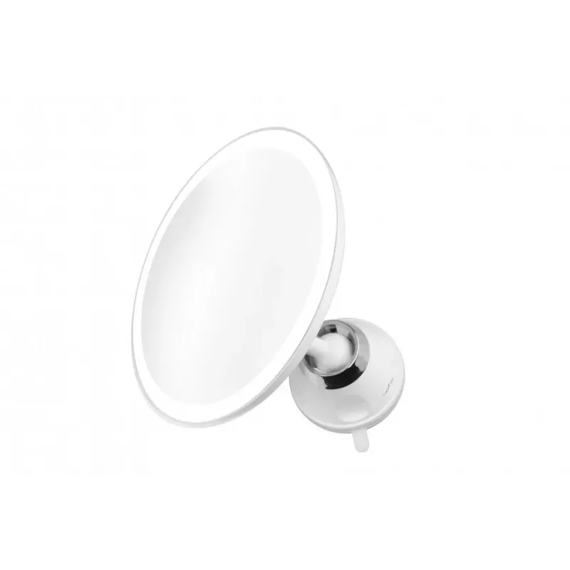 Medisana CM 850 LED Kosmetikspiegel mit 5-facher Vergrößerung, Tageslichtweiß LED, Touch-Sensor, 360° Drehung, Silber