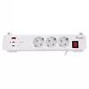 Equip Power Strip CEE 7/7 90° auf 3x Schuko / 2x USB-C + USB-A, Weiß, 1,5m
