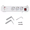 Equip Power Strip CEE 7/7 90° auf 3x Schuko / 2x USB-C + USB-A, Weiß, 1,5m