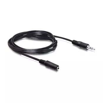 DELOCK Audio-Verlängerungskabel 3,5 mm Klinke Stecker auf Buchse 3 m Schwarz