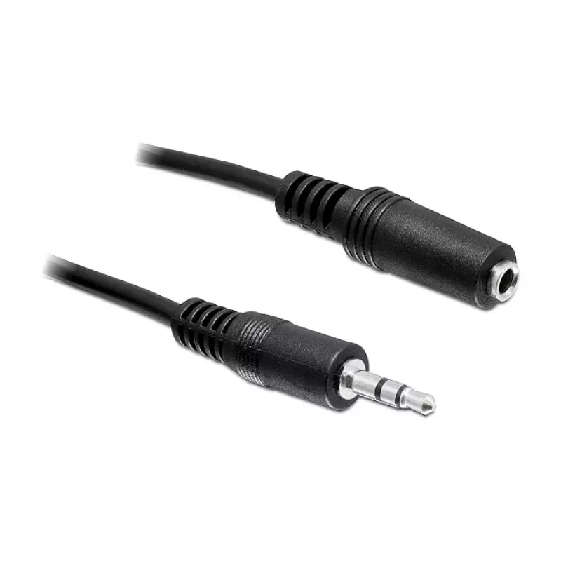 DELOCK Audio-Verlängerungskabel 3,5 mm Klinke Stecker auf Buchse 3 m Schwarz