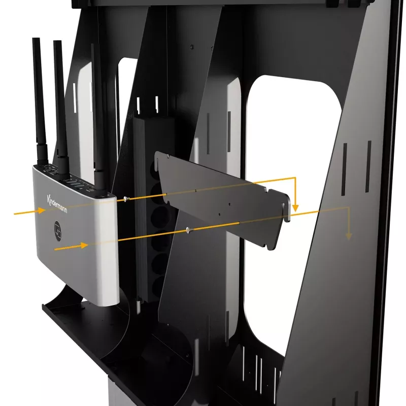 Kindermann Montageklemme - Schwarz, RAL 9005 - Wagenmontage (Rückseite)