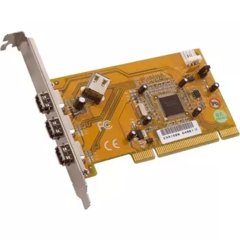 Dawicontrol DC-1394 PCI Express FireWire 400 Adapterkarte mit 2 externen + 1 internen Ports, VIA VT6306, Low-Profile-Bügel