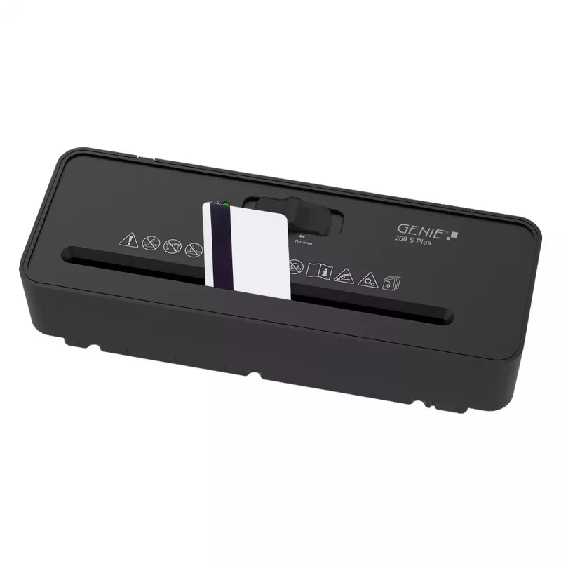 GENIE 260 S Plus Aufsatz-Aktenvernichter Streifenschnitt 6 Blatt Schwarz
