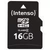 Intenso 16GB MicroSDHC Class 4 Speicherkarte mit SD-Adapter, bis zu 21 MB/s Lesegeschwindigkeit, Schwarz