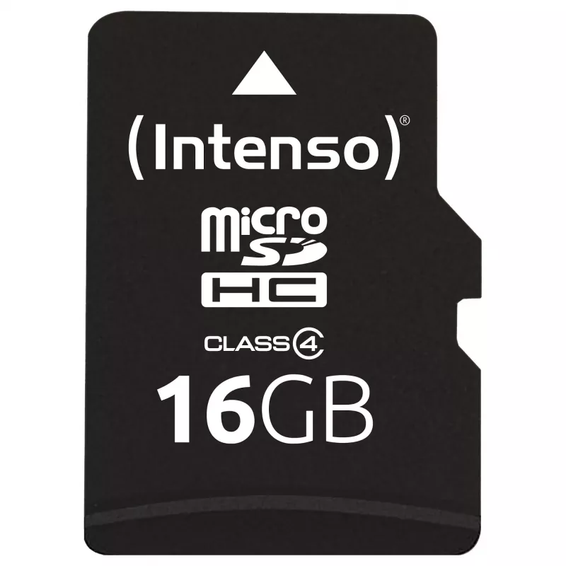 Intenso 16GB MicroSDHC Class 4 Speicherkarte mit SD-Adapter, bis zu 21 MB/s Lesegeschwindigkeit, Schwarz