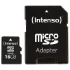 Intenso 16GB MicroSDHC Class 4 Speicherkarte mit SD-Adapter, bis zu 21 MB/s Lesegeschwindigkeit, Schwarz