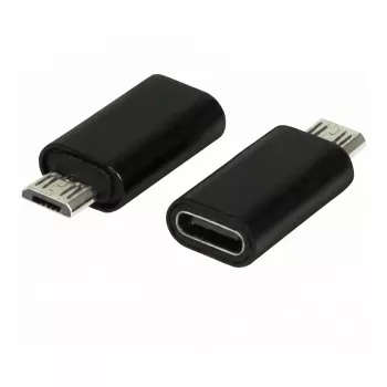 Synergy21 ALLTRAVEL USB-C Stecker auf Micro-USB Buchse Adapterkabel - Schwarz