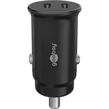 GOOBAY Dual-USB-C PD Auto Fast Charger (Power Delivery), Schwarz - 30W (12/24V) Geeignet für Geräte mit USB-C