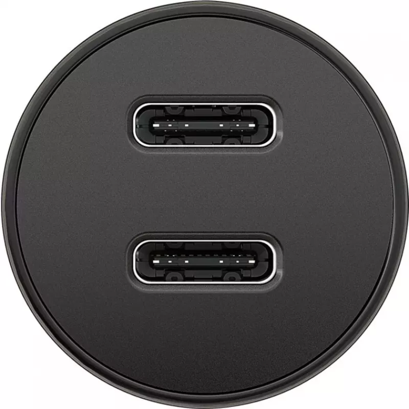 GOOBAY Dual-USB-C PD Auto Fast Charger (Power Delivery), Schwarz - 30W (12/24V) Geeignet für Geräte mit USB-C