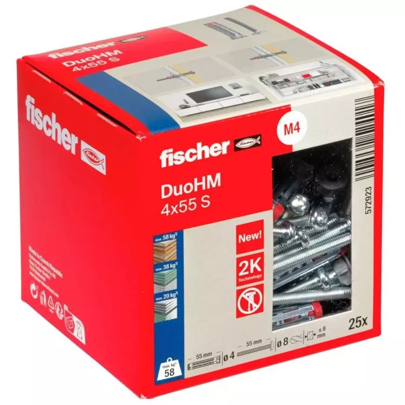Fischer DuoHM 4x55 S TX Hohlraumdübel, 25 Stk.