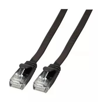EFB RJ45 Flach-Patchkabel Cat.6A U/UTP PVC 0,25m Schwarz