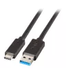 EFB Elektronik USB 3.2 Gen 1 SuperSpeed Kabel, Typ-A Stecker auf Typ-C Stecker, 3A, 5 Gbit/s, 0,5 m, Schwarz