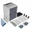 EFB 10-Zoll Wandgehäuse 9U 300mm Tiefe Lichtgrau (RAL 7035) mit Sicherheitsglastür
