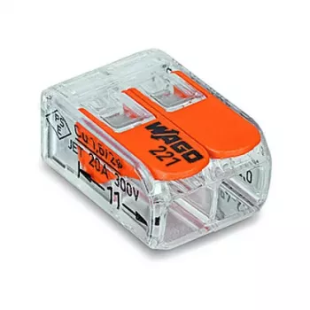 WAGO 221-412 2-Leiter Kompakt-Spleißverbinder, 0,2-4 mm², 100 Stück