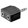 Goobay Headphone AUX Adapter 3.5 mm Jack 1-to-2 Splitter, 0.2 m, Schwarz