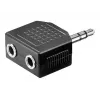 Goobay Headphone AUX Adapter 3.5 mm Jack 1-to-2 Splitter, 0.2 m, Schwarz